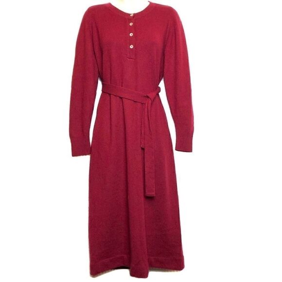 Orvis Dresses & Skirts - VINTAGE  100% Cashmere Dress Orvis by Jacques deLoux in Cranberry Women’s Small
